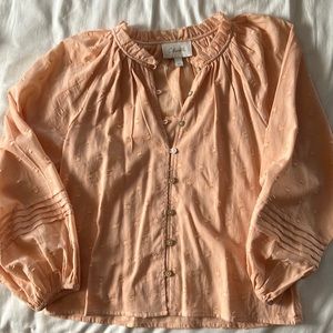 Cleobella button up boho tunic peach color Anthropologie
